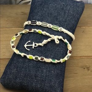 Glass bead bracelet and anklet